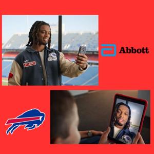 Buffalo Bills safety Damar Hamlin, an Abbott Ambassador, appears in a scene from the Hallmark Channel movie 'The More the Merrier.'