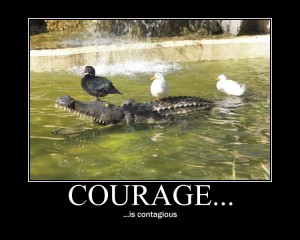 "Courage is contagious," photo by emijrp, Wikimedia Commons