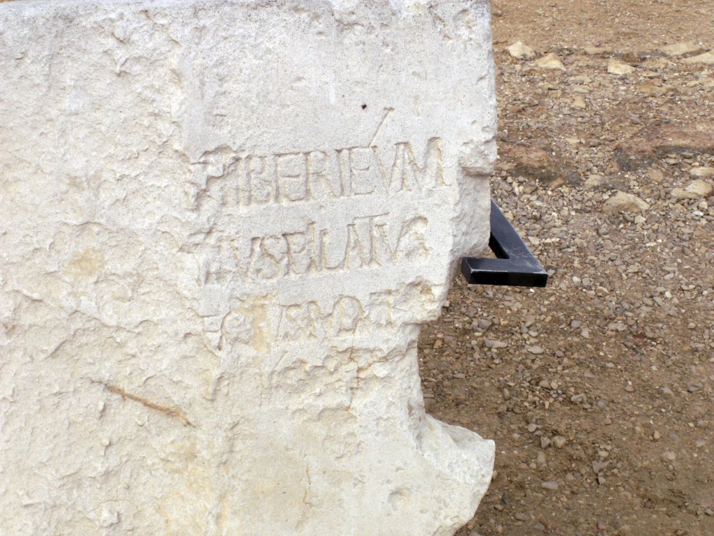 An inscription, discovered in 1961, with Pontius Pilate's name included. Used under license CC BY-SA 2.0