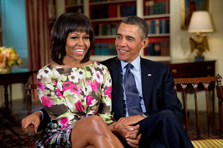 https://commons.wikimedia.org/wiki/File%3AMichelle_and_Barack_Obama.jpg; By Pete Souza (White House (021913PS-0395)) [Public domain], via Wikimedia Commons