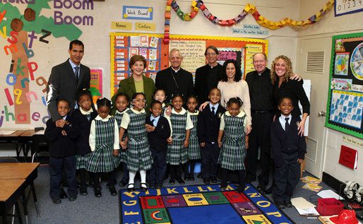 LB. Visit to Holy Redeemer Catholic School. https://georgewbush-whitehouse.archives.gov/news/releases/2008/01/images/20080130_p013008sc-0066-515h.html