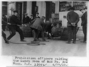A raid in 1923 in Washington, DC. (Credit: Dewar's Repeal, CC license, government photo.)