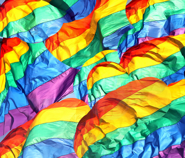 "Every flag together is the peaceful warrior." (Credit: torbakhopper, CC-ND license.)