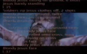 26:26 mark of The God Who Wasn't There, showing each incidence of violence in the movie.