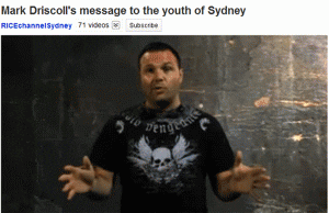 See lots more of these bizarre t-shirts the oh-so-hip and edgy Mark Driscoll wore during his reign over fundagelicalism here.