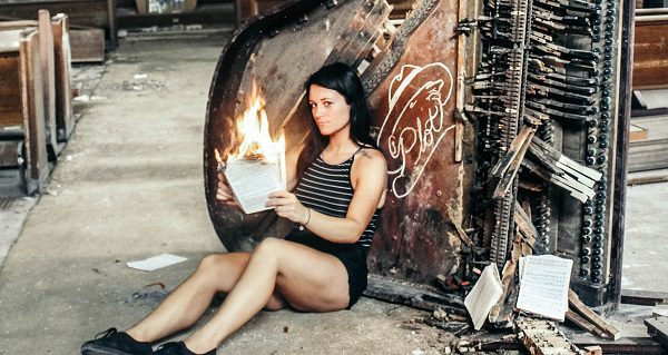 just a little desecration in an abandoned church