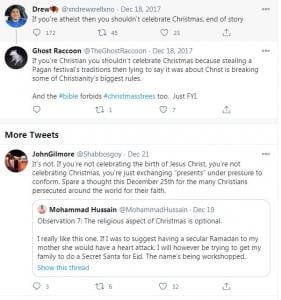 tweets from christians trying to lay claim to christmas