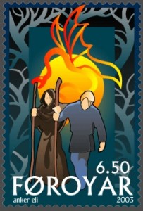 The Return of Baldur and Hodur Faroe Stamp, Public Domain