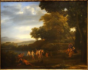 Landscape with Dancing Satyrs and Nymphs by Claude Gellee, 1646