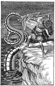 Thor Fighting the Serpent public domain