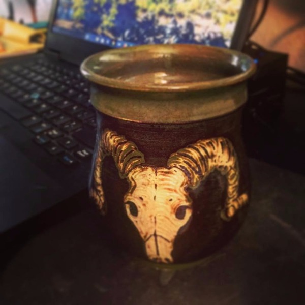In my office with a computer and a beverage - Personal photo stash