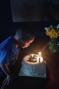 Liam and his Batman cake