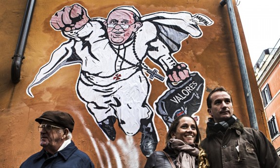 Pope Francis graffiti