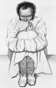 "Maniac in a strait-jacket in a French asylum", Wellcome Images via WikiMedia Commons (CC BY 4.0) 