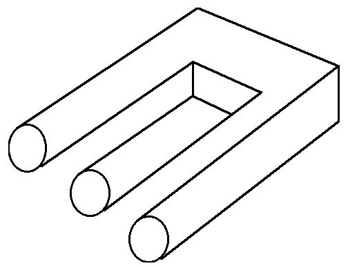 Illustration of a "blivet", an impossible object, Wikipedia user Leonard G., CC SA 1.0. Via Wikimedia commons