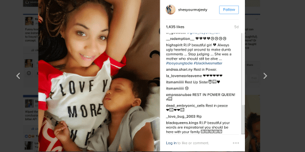 From Korryn Gaines's Instagram account. Fair use.