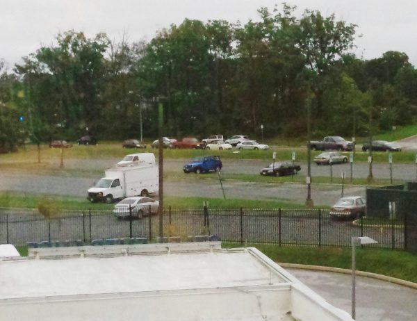 Even the view out a suburban hospital window, over a parking lot, shows the Earth is alive