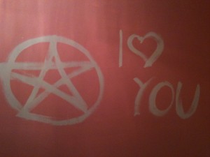 Graffiti on the bedroom walls in my community house... it's a long story for some other time. 