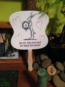 I love my partners. I complained that I didn't take any pictures at PantheaCon this year, so they took one of the cool revival glitter fan on my altar. 