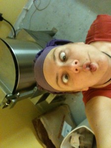 At my chocolate company. I have a lot of goofball pictures from that time. 