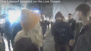 Still from video of arrest.