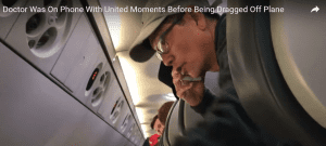 Reported by United as "belligerent" and "unruly". Dao is on the phone with United before being dragged off the place by force.