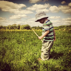 Every kid loves a ball, a stick, and a box