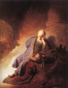 Rembrandt's Jeremiah Lamenting from Wikimedia Commons