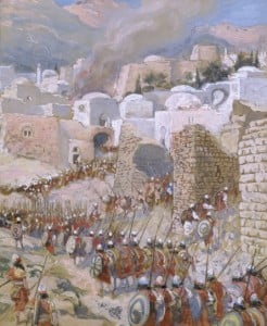 Jericho's walls fell inward. There's a lesson in that.Tissot, The Taking of Jericho from Wikipedia Commons