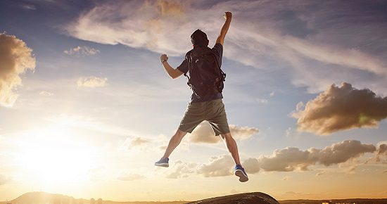 Jumping Man on the Peak