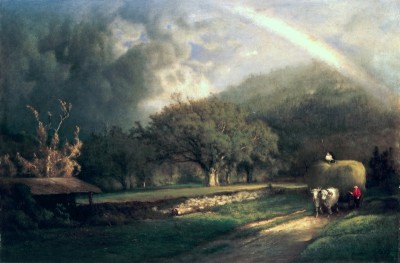 Replace 39  Rainbow in the Berkshire Hills, George Inness 1869, White Housoe Administrative Office, DC.  Vanderbilt