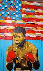 Muhammad Ali pop art painting by John Stango. wiki
