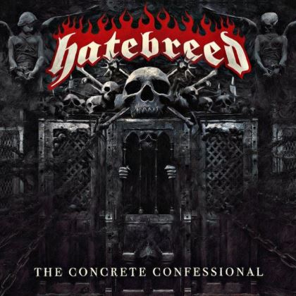 Cover art for The Concrete Confessional album by American heavy metal musical ensemble Hatebreed. Fair use, low-resulution, illustration of work being discussed.