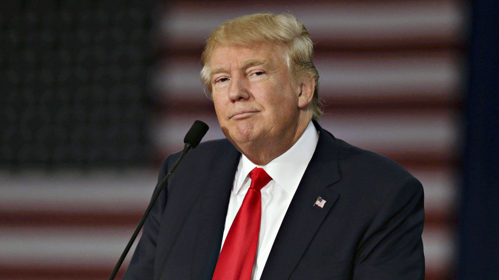 Donald Trump, president and chief executive of Trump Organization Inc. and 2016 Republican presidential candidate, speaks during a rally at Grand River Center in Dubuque, Iowa, U.S., on Tuesday, Aug. 25, 2015. President Barack Obama's top business ambassador dismissed Trump's call for a wall along the Mexico border, saying the U.S. is focused instead on expanding business with one of its biggest trade partners. Photographer: Daniel Acker/Bloomberg via Getty Images