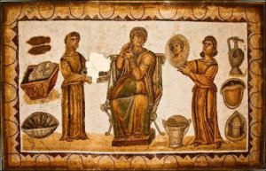Mosaic depicting slaves.