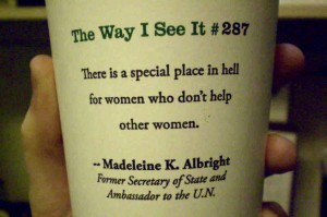 Starbucks cup with quote