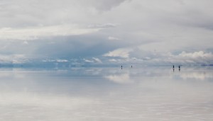 frozen lake and clouds