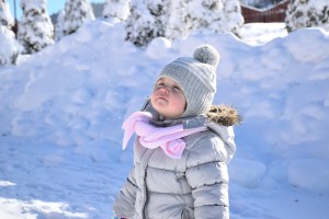 little girl in snow
