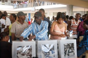 Haitians voting
