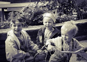 three boys playing