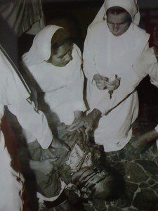 Archbishop Romero after being shot while celebrating Mass