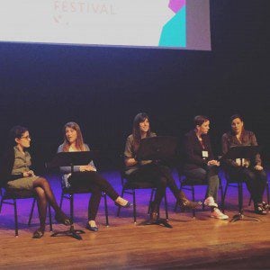 Memoir as Feminist Testimony panel. I'm in the middle.