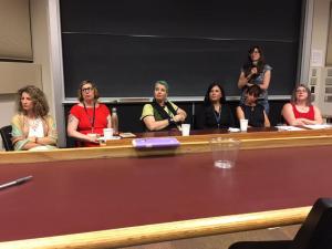 Women writers on the "Not Always Sweet" Panel at the Trying to Say God Conference at University of Notre Dame, 2017. 