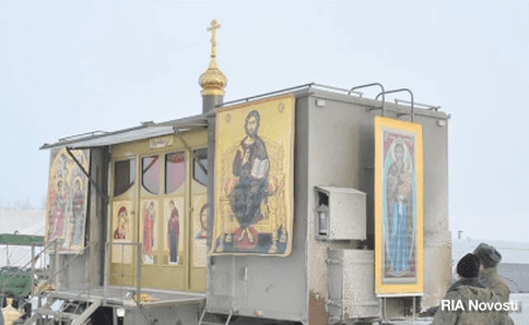 Photo of Church-in-a-box … A Russian military Orthodox chapel. Photographs: Russian Airborne Force