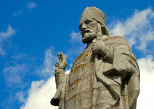 Statue of St. Patrick at Saul, County Down, his burial place. (Copyright Albert Bridge, licensed for reuse under Creative Commons Licence)