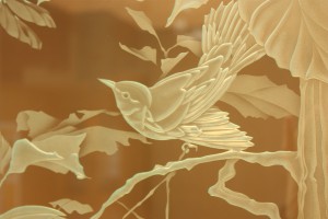 Detail of cut glass in entryway to the Community of Christ Temple (Bob Sessions photo)