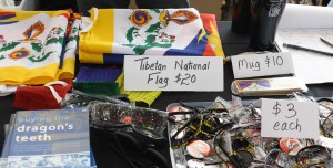 Items for sale at the Dalai Lama speech (Lori Erickson photo)
