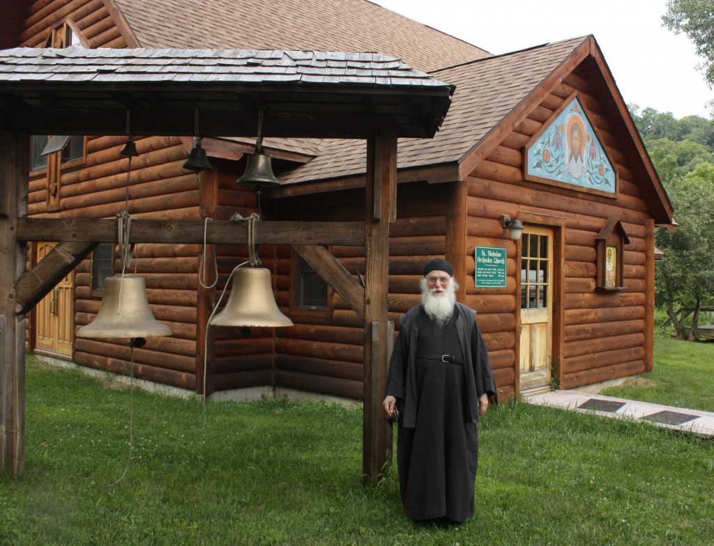 Father Simeon at St. Isaac of Syria Skete, one of the largest producers of icons in the U.S. (Lori Erickson photo).