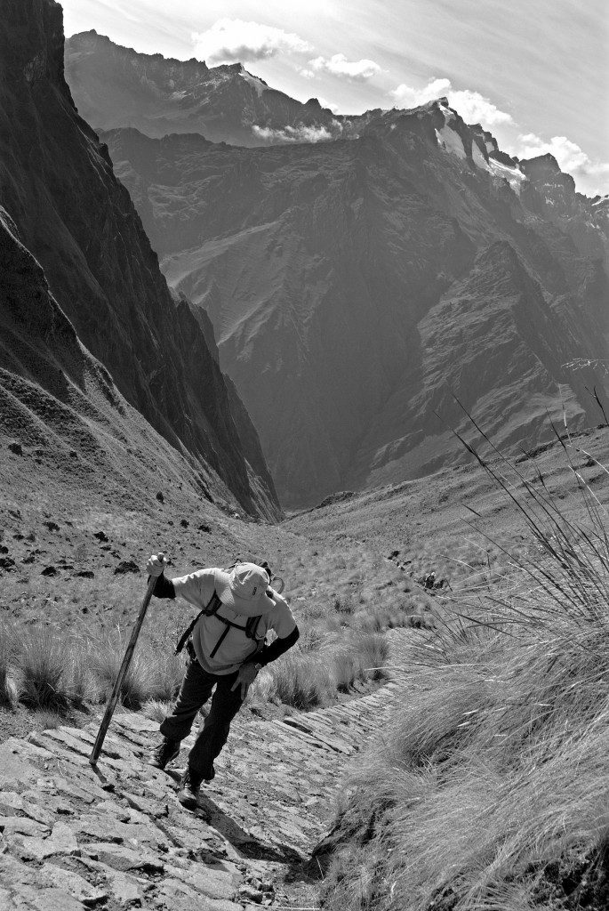 The Inca Trail to Machu Picchu is Peru's best-known hike. The Inca road system was an advanced transportation system through mountain jungles and lush cloud-forest. Since 2001, the Peruvian government has instituted a quota system on how many travelers can be on the trail on any given day. Trekking passes now sell out months in advance during the high season.