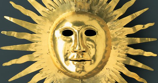 Sun mask with facial features of August II (the Strong) as Apollo